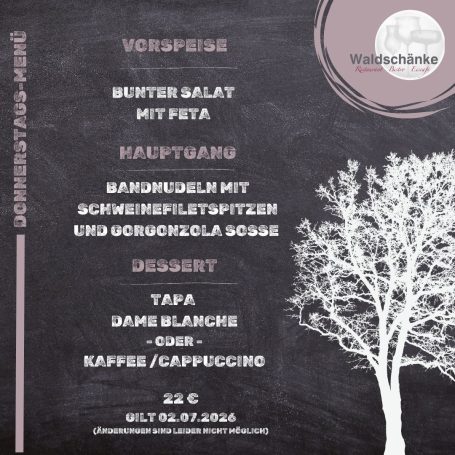 Donnerstags - Menü Donnerstags - Menü