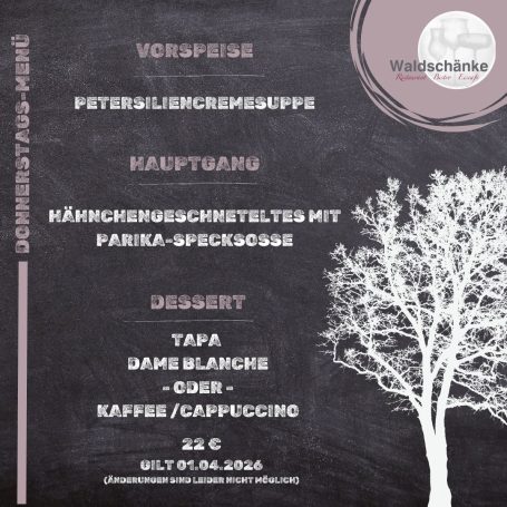 Donnerstags - Menü Donnerstags - Menü