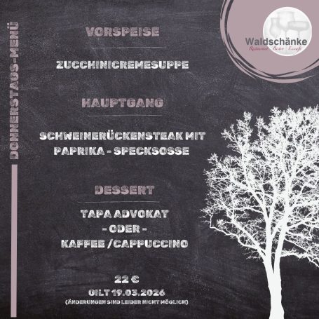 Donnerstags - Menü Donnerstags - Menü