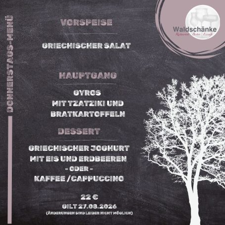 Donnerstags - Menü Donnerstags - Menü